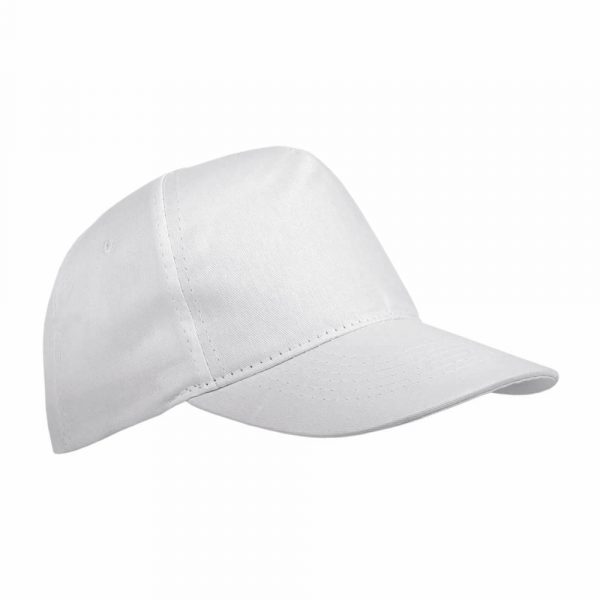 Cappello Baseball Cotone con Tricolore Bianco