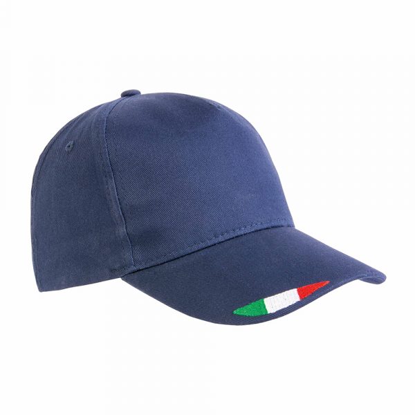 Cappello Baseball Cotone con Tricolore Blu Scuro