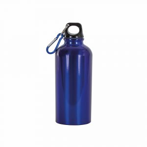 Borraccia Alluminio con Moschettone da 400ml Blu