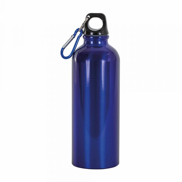 Borraccia Alluminio con Moschettone da 700ml Blu