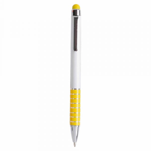 Penna Twist in Plastica con Fusto Bianco Colore Giallo