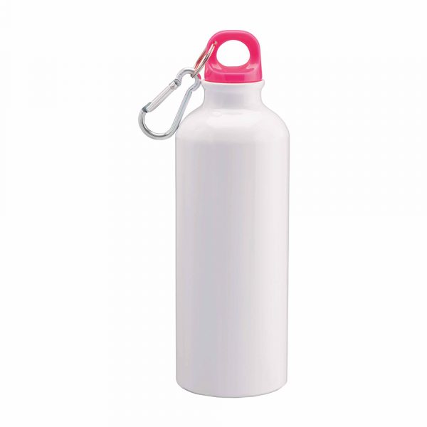 Borraccia Alluminio con Moschettone da 500ml Rosa