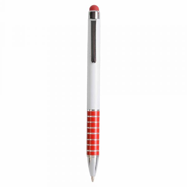Penna Twist in Plastica con Fusto Bianco Colore Rosso