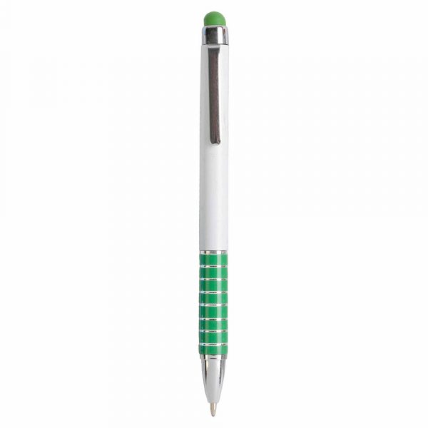 Penna Twist in Plastica con Fusto Bianco Colore Verde